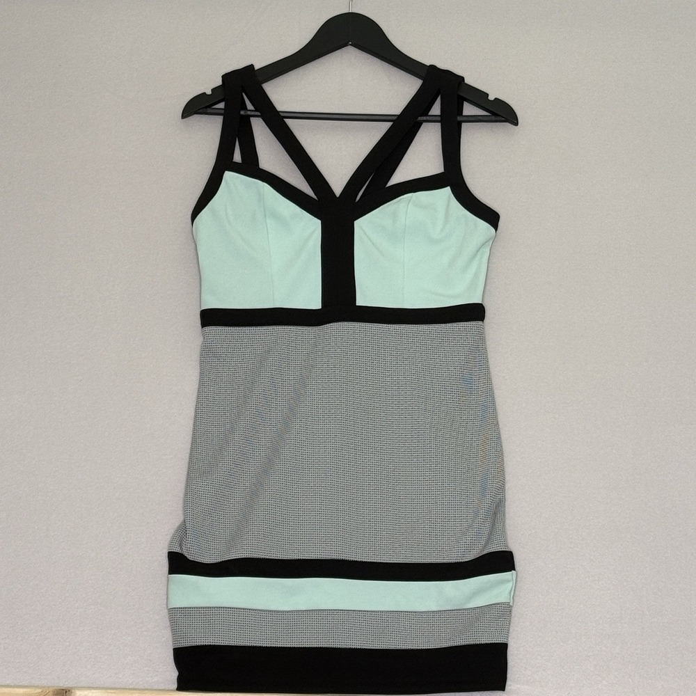 Windsor Dress Large Green Black‎ Bodycon